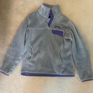 Patagonia Fleece Pullover in Gray and Purple